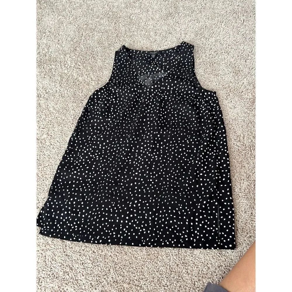 Lord and Taylor Petite polkadot a-line tank top v-neck XS